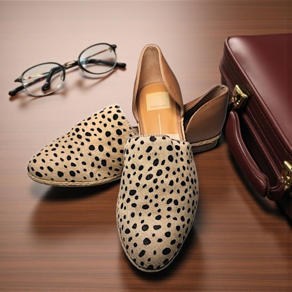 DOLCE VITA, CALF HAIR, LEOPARD PRINTED FUR LEATHER MULES SIZE 9 - Picture 2 of 10